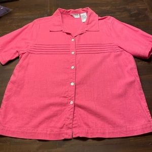 Hot Pink Vintage Button Down Blouse sz Medium from Erika Collection